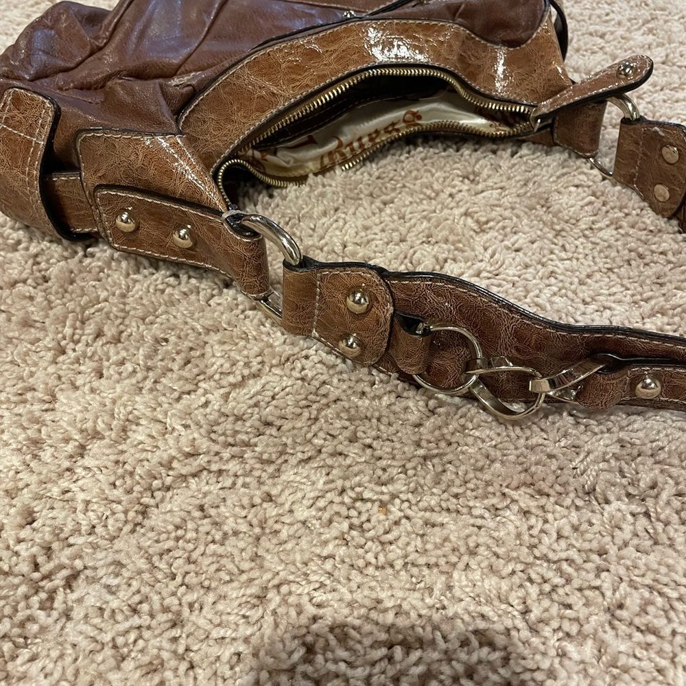 Guess Brown Shoulder Bag with Brushed Silver Hardware - Picture 9 of 9